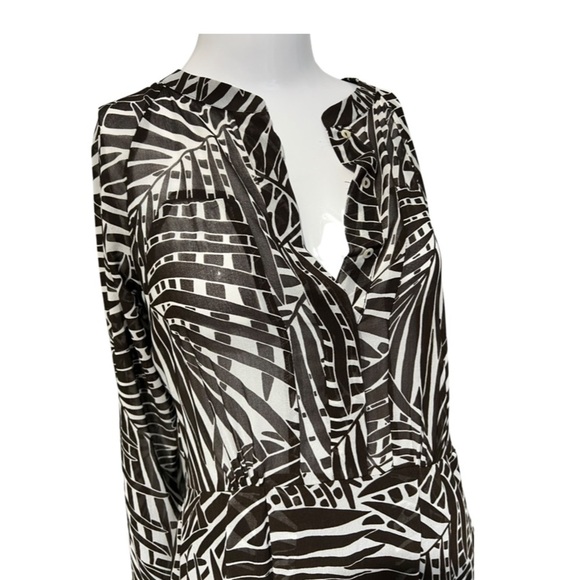 ZARA PATTERN BROWN WHITE DRESS MADE IN MOROCCO SMALL - Picture 3 of 8